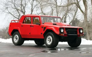 Lamborghini Lm002 Off-road Luxury Suv In A Stunning Landscape Wallpaper