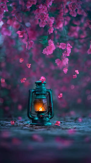 Lamp And Flower Mobile Wallpaper