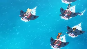 Lana Surfing With Mantine Wallpaper