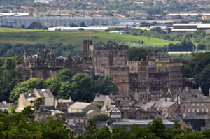 Lancaster Castle Overlooking Town Wallpaper