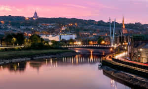 Lancaster River Lune Twilight Wallpaper