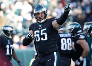 Lane Johnson Eagles Offensive Lineman Celebration Wallpaper