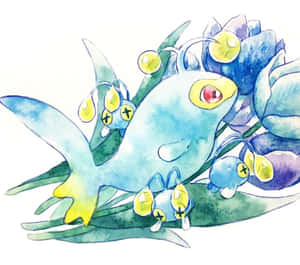 Lanturn And Chinchou Watercolor Artwork Wallpaper