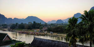 Laos Vang Vieng Scenery Wallpaper