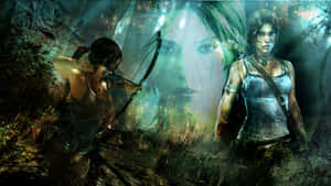 Lara Croft On A Perilous Mission In Shadow Of Tomb Raider. Wallpaper