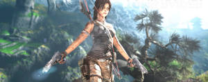 Lara Croft Ready For Her Next Adventure Wallpaper