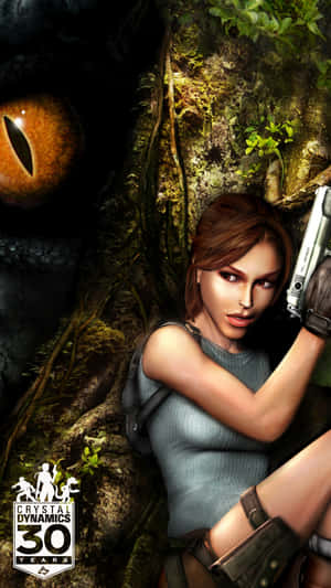 Lara Croft Takes On The World In The Adventure-packed Tomb Raider On An Iphone 5s. Wallpaper