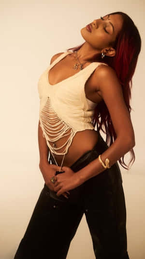 Lara Katseye Fashion Pose Wallpaper