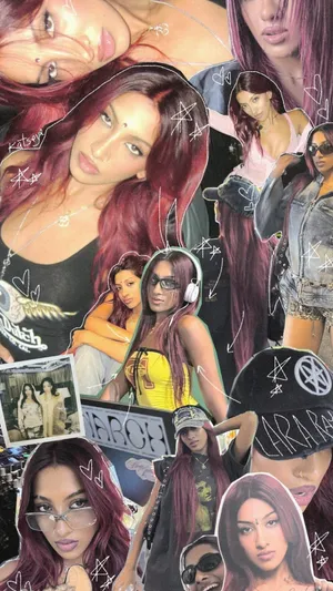 Lara Katseye Style Collage Wallpaper