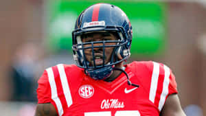 Laremy Tunsil Black Helmet Red Football Jersey Wallpaper