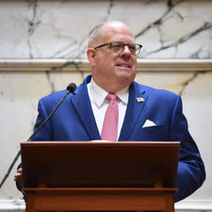 Larry Hogan Speakingat Podium Wallpaper
