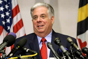 Larry Hogan Speakingat Press Conference Wallpaper