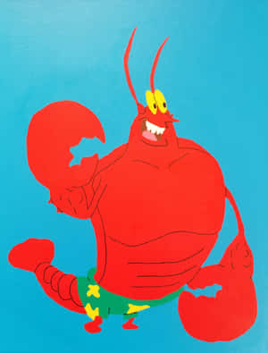 Larry The Lobster Flexing In Beautiful Underwater Scenery Wallpaper