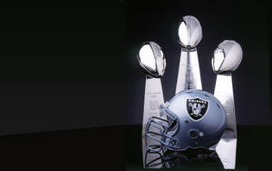 Las Vegas Raiders Three Trophies Wallpaper