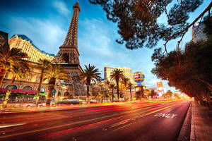 Las Vegas Strip Paris Road Timelapse Wallpaper