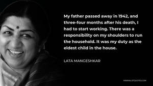 Lata Mangeshkar Quotation Wallpaper