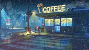 Latent Night Street Snow Wallpaper