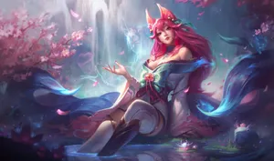 Latent Spirit Blossom Ahri Lol Wallpaper