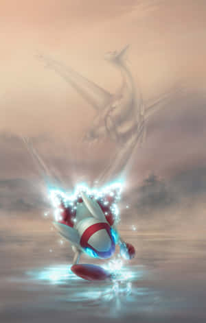 Latias Skimming Body Of Water Wallpaper