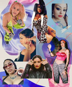 Latina Aesthetic Collage Wallpaper