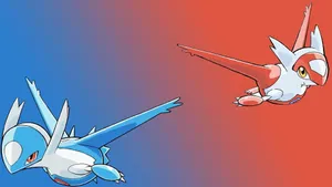 Latios And Latias In Gradient Background Wallpaper