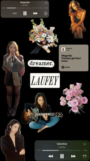 Laufey Music Artist Collage Wallpaper