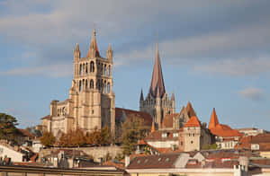 Lausanne Cathedral Skyline Wallpaper