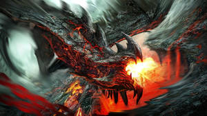 Lava Dragon Motion Flying Wallpaper