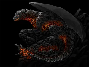 Lava Dragon Rock Skin Wallpaper
