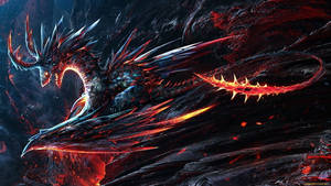 Lava Dragon Steep Mountain Wallpaper