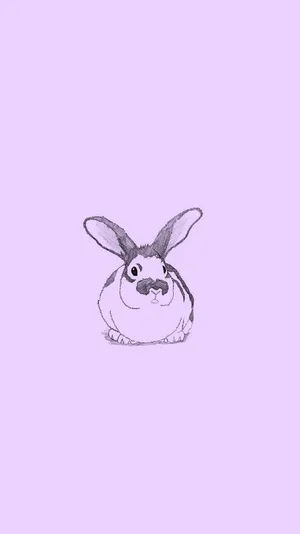 Lavender Backdrop Sketch Bunny Wallpaper