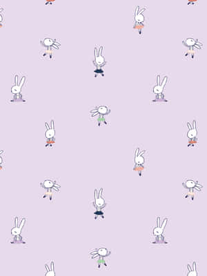 Lavender Bunny Pattern Wallpaper