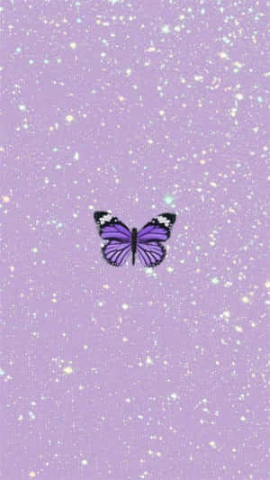 Lavender Butterfly Glitter Background Wallpaper