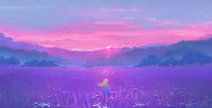Lavender_ Field_ Sunset_ Animation Wallpaper
