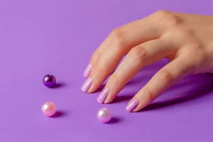 Lavender Manicure Pearls Purple Backdrop Wallpaper