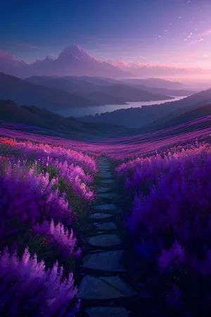 Lavender_ Path_to_ Mountain_ Peak Wallpaper