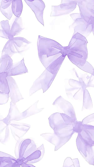 Lavender Sheer Bow Pattern Wallpaper