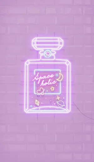 Lavender Space Perfume Neon Sign Wallpaper