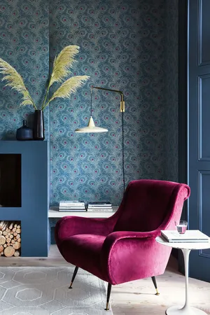 Lawson Lounge Chair In Fuchsia Pink Wallpaper