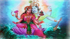 Laxmi Narayan Soul Of Vishnu With Lakshmi Wallpaper