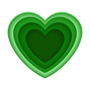 Layered Green Heart Graphic Wallpaper