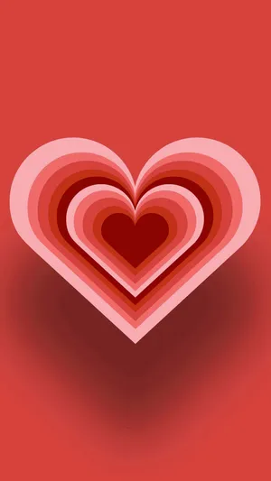 Layered Heart Illusion Art Wallpaper