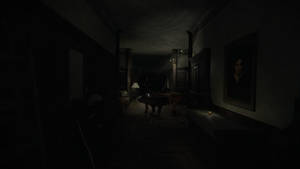 Layers Of Fear Piano In Dark Hallway Wallpaper