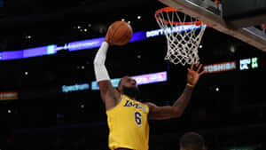 Le Bron James Slam Dunk Lakers Game Wallpaper