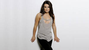 Lea Michele Light Grey Dress Wallpaper