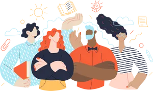 Lead People White Background 2d Illustration Wallpaper