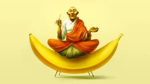 Leader Guru Ji In Banana Wallpaper