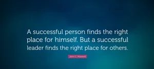 Leadership Quote Successful Personvs Leader John C Maxwell Wallpaper