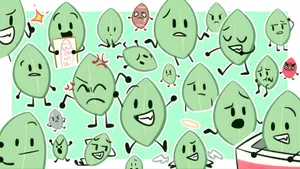 Leafy Characters Bfdi Wallpaper