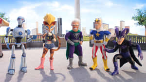 League Of Freedom In Supermansion Posing Wallpaper